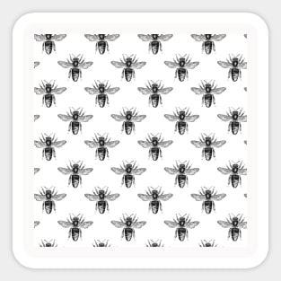 Bee Neck Gator Black and White Bees Beekeper Sticker